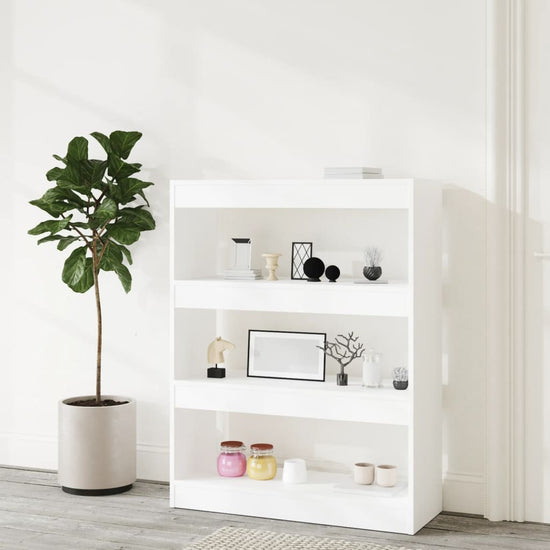 Boekenkast/kamerscherm 80x30x103 cm bewerkt hout wit MeubelReus