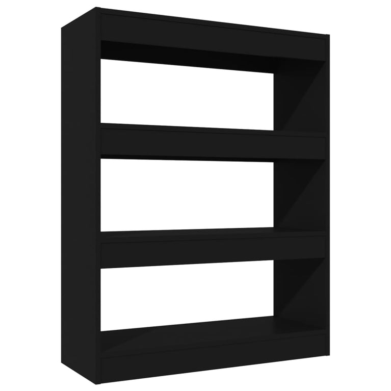 Boekenkast/kamerscherm 80x30x103 cm bewerkt hout zwart MeubelReus