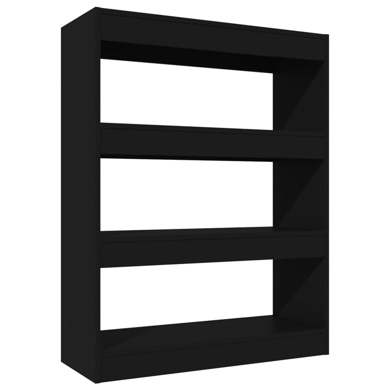 Boekenkast/kamerscherm 80x30x103 cm bewerkt hout zwart MeubelReus