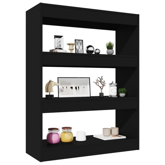 Boekenkast/kamerscherm 80x30x103 cm bewerkt hout zwart MeubelReus