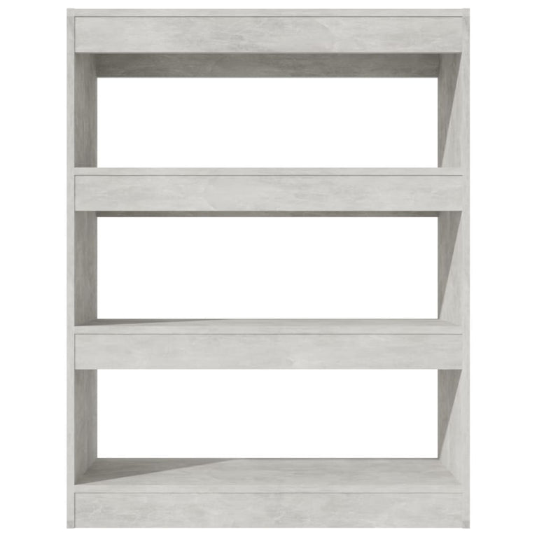 Boekenkast/kamerscherm 80x30x103 cm bewerkt hout betongrijs MeubelReus