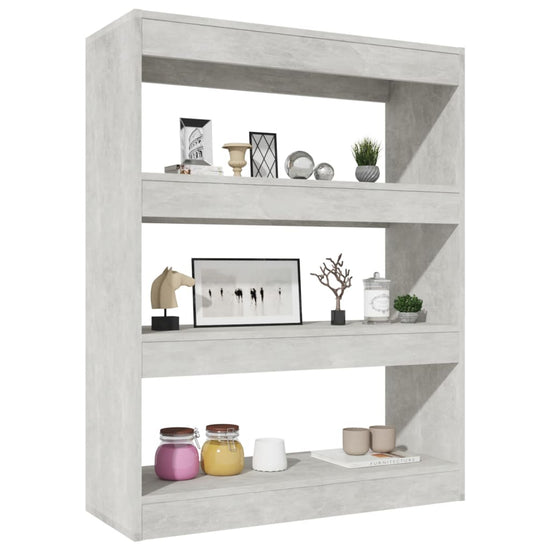 Boekenkast/kamerscherm 80x30x103 cm bewerkt hout betongrijs MeubelReus