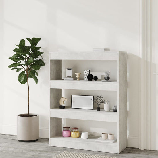 Boekenkast/kamerscherm 80x30x103 cm bewerkt hout betongrijs MeubelReus