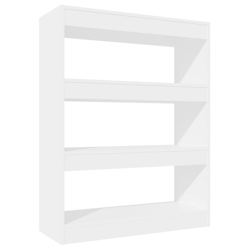 Boekenkast/kamerscherm 80x30x103 cm bewerkt hout hoogglans wit MeubelReus