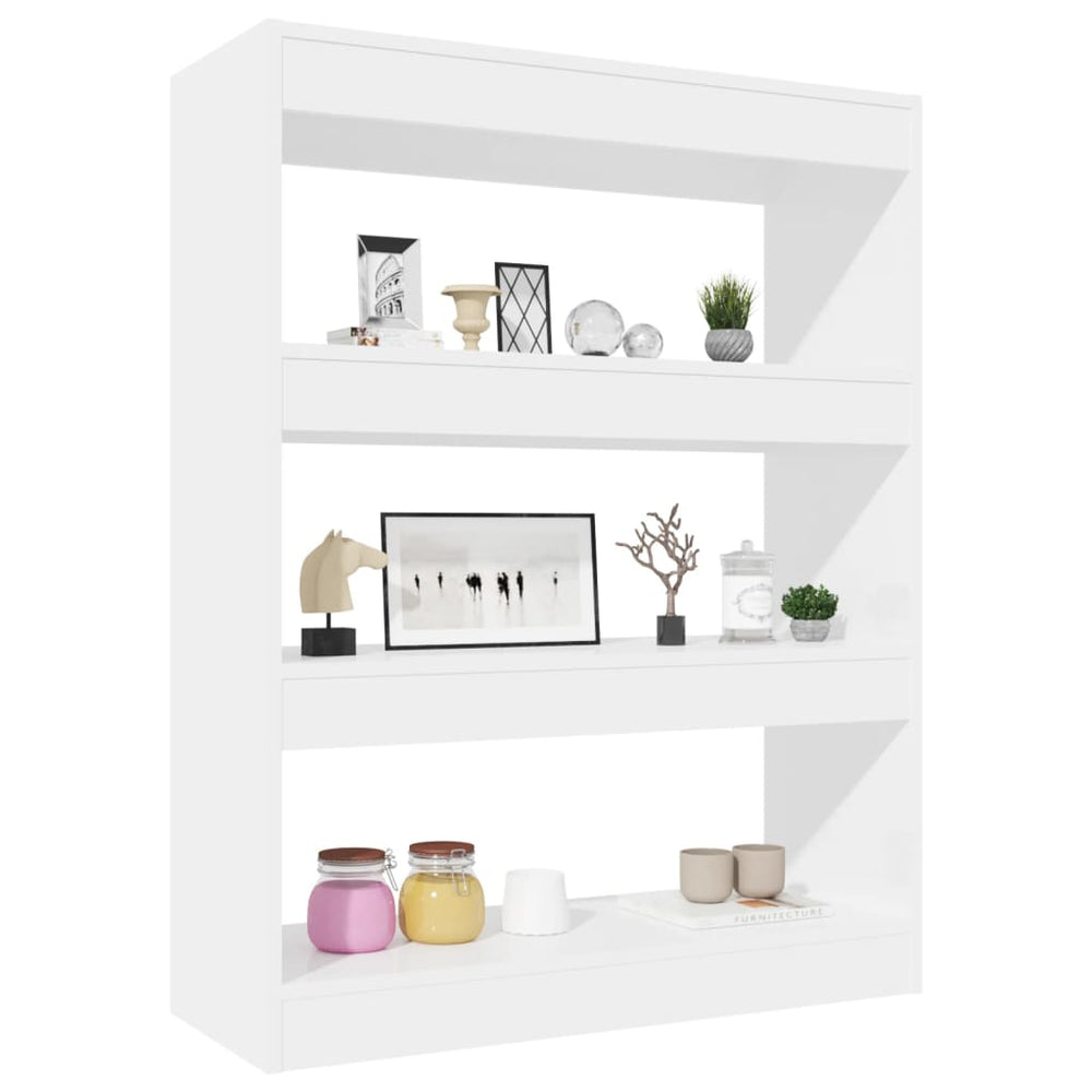 Boekenkast/kamerscherm 80x30x103 cm bewerkt hout hoogglans wit MeubelReus