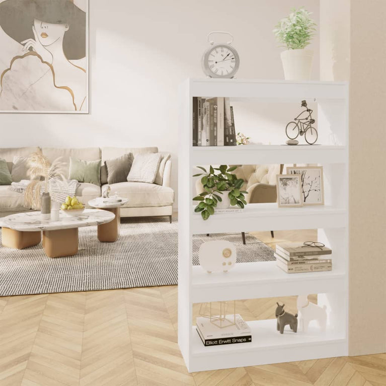Boekenkast/kamerscherm 80x30x135 cm spaanplaat wit MeubelReus