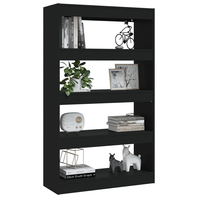 Boekenkast/kamerscherm 80x30x135 cm spaanplaat zwart MeubelReus