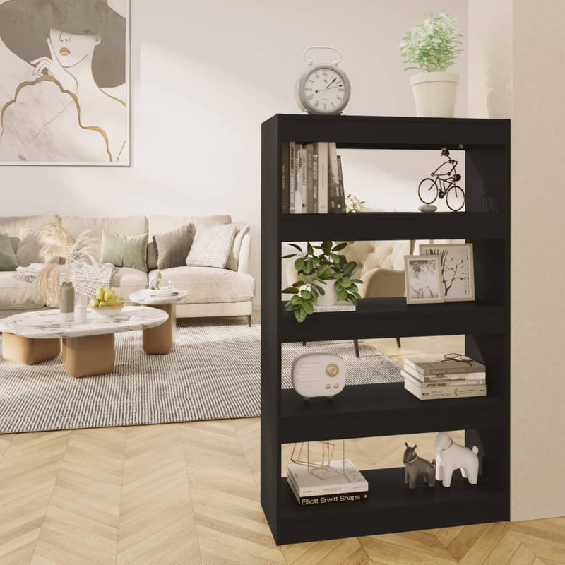 Boekenkast/kamerscherm 80x30x135 cm spaanplaat zwart MeubelReus