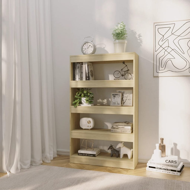 Boekenkast/kamerscherm 80x30x135 cm spaanplaat sonoma eiken MeubelReus