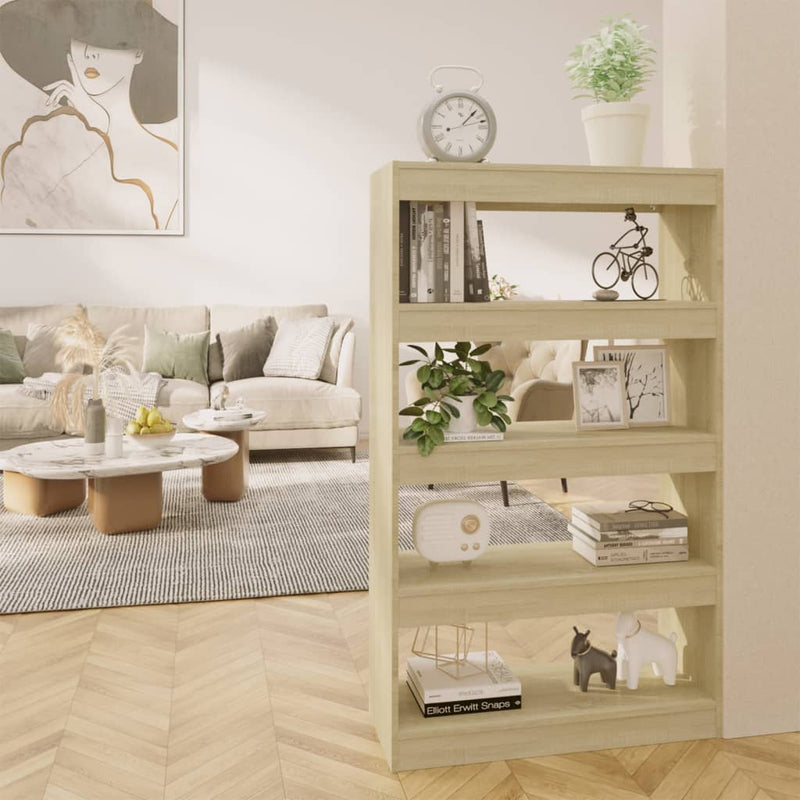 Boekenkast/kamerscherm 80x30x135 cm spaanplaat sonoma eiken MeubelReus