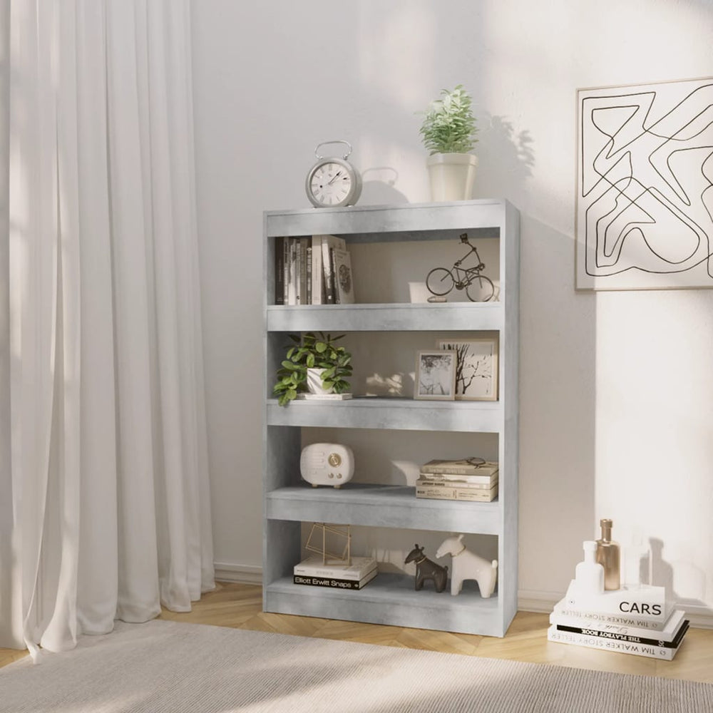 Boekenkast/kamerscherm 80x30x135 cm spaanplaat betongrijs MeubelReus