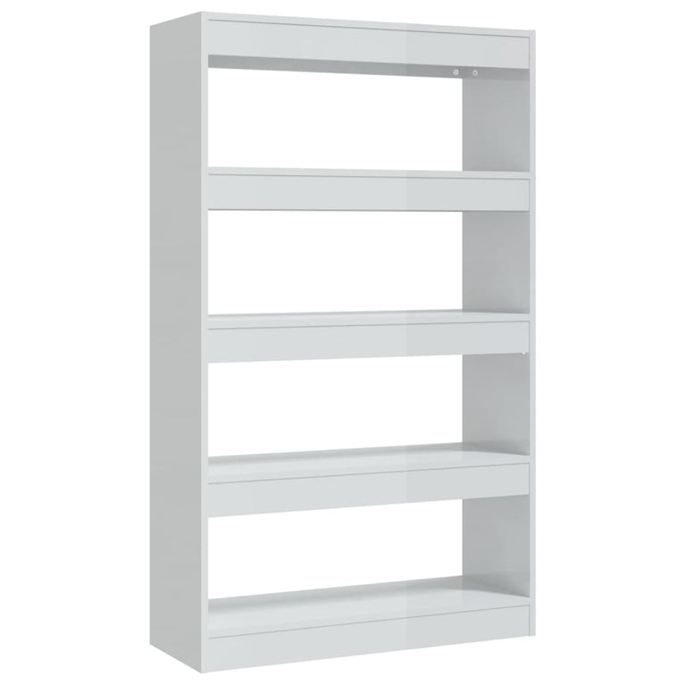 Boekenkast/kamerscherm 80x30x135 cm spaanplaat hoogglans wit MeubelReus
