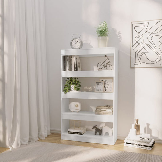 Boekenkast/kamerscherm 80x30x135 cm spaanplaat hoogglans wit MeubelReus