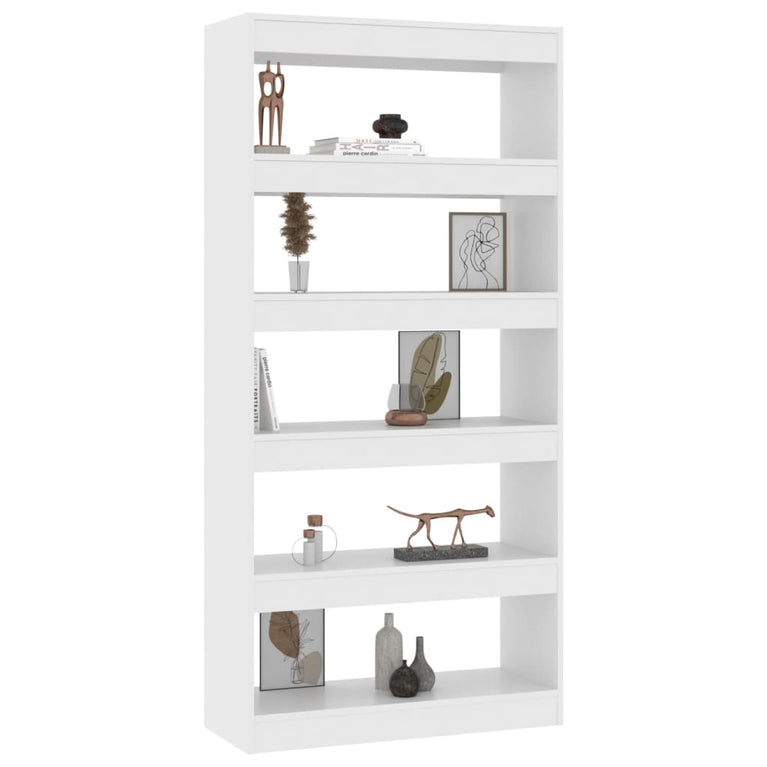 Boekenkast/kamerscherm 80x30x166 cm spaanplaat wit MeubelReus