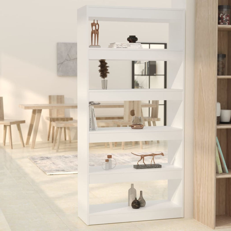 Boekenkast/kamerscherm 80x30x166 cm spaanplaat wit MeubelReus