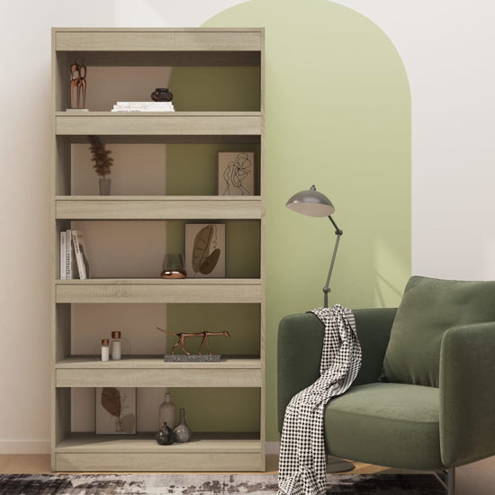 Boekenkast/kamerscherm 80x30x166 cm spaanplaat sonoma eiken MeubelReus