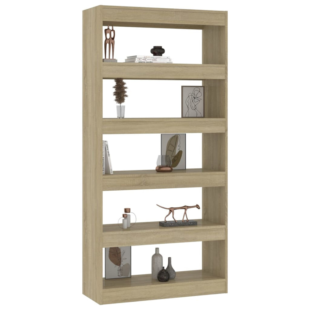Boekenkast/kamerscherm 80x30x166 cm spaanplaat sonoma eiken MeubelReus