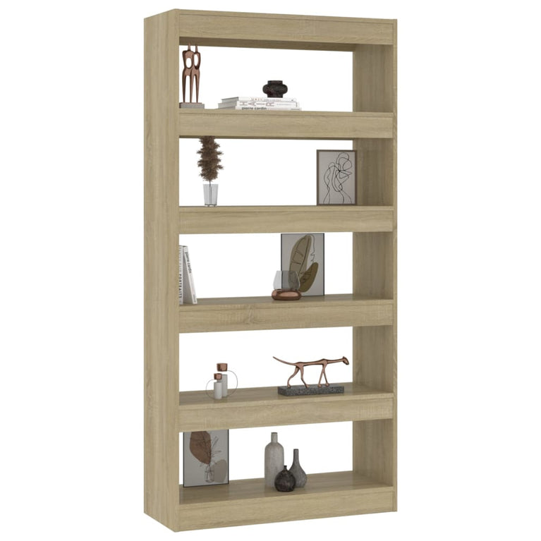 Boekenkast/kamerscherm 80x30x166 cm spaanplaat sonoma eiken MeubelReus