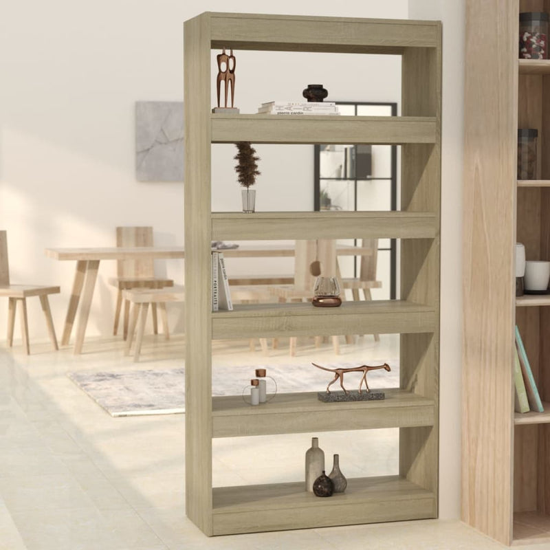 Boekenkast/kamerscherm 80x30x166 cm spaanplaat sonoma eiken MeubelReus