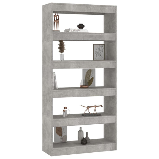 Boekenkast/kamerscherm 80x30x166 cm spaanplaat betongrijs MeubelReus