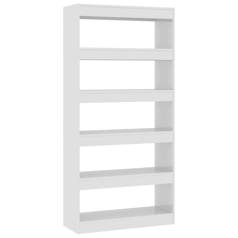 Boekenkast/kamerscherm 80x30x166 cm spaanplaat hoogglans wit MeubelReus