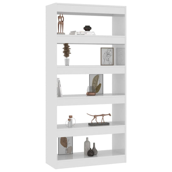 Boekenkast/kamerscherm 80x30x166 cm spaanplaat hoogglans wit MeubelReus