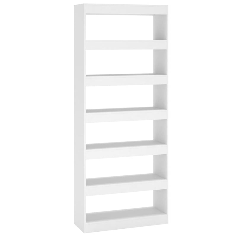 Boekenkast/kamerscherm 80x30x198 cm spaanplaat wit