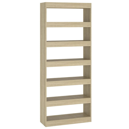 Boekenkast/kamerscherm 80x30x198 cm spaanplaat sonoma eiken MeubelReus