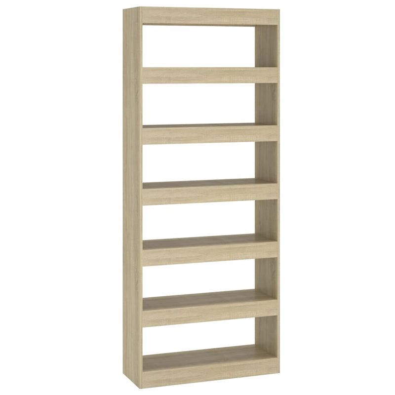 Boekenkast/kamerscherm 80x30x198 cm spaanplaat sonoma eiken MeubelReus