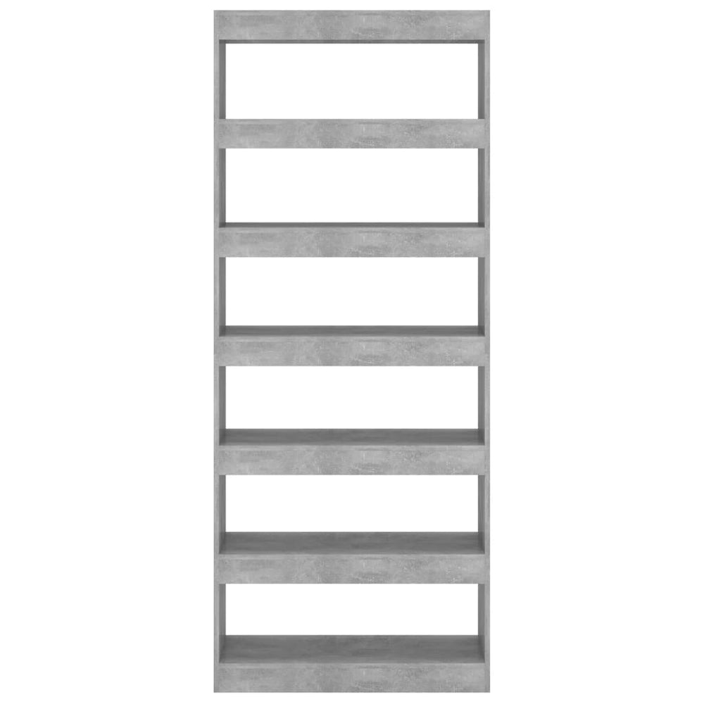 Boekenkast/kamerscherm 80x30x198 cm spaanplaat betongrijs MeubelReus