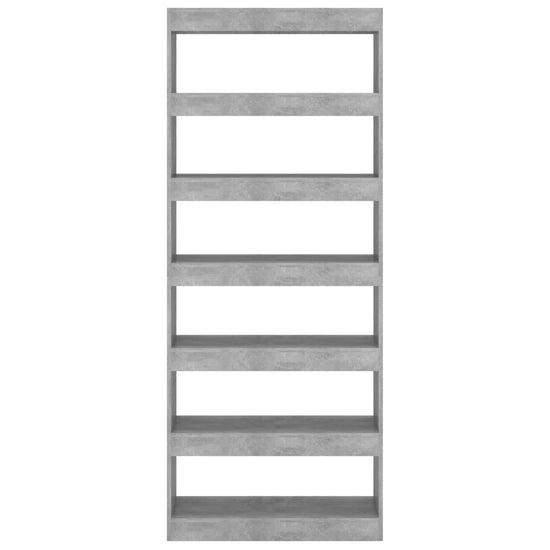 Boekenkast/kamerscherm 80x30x198 cm spaanplaat betongrijs MeubelReus