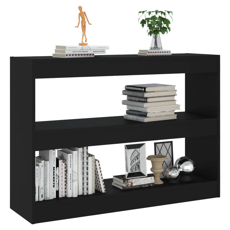 Boekenkast/kamerscherm 100x30x72 cm zwart MeubelReus
