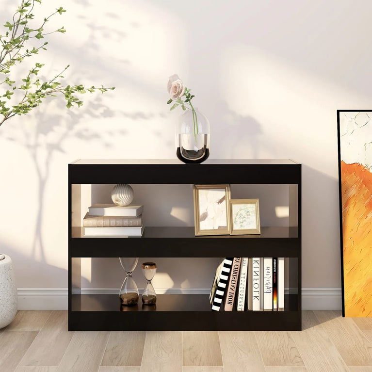 Boekenkast/kamerscherm 100x30x72 cm zwart MeubelReus