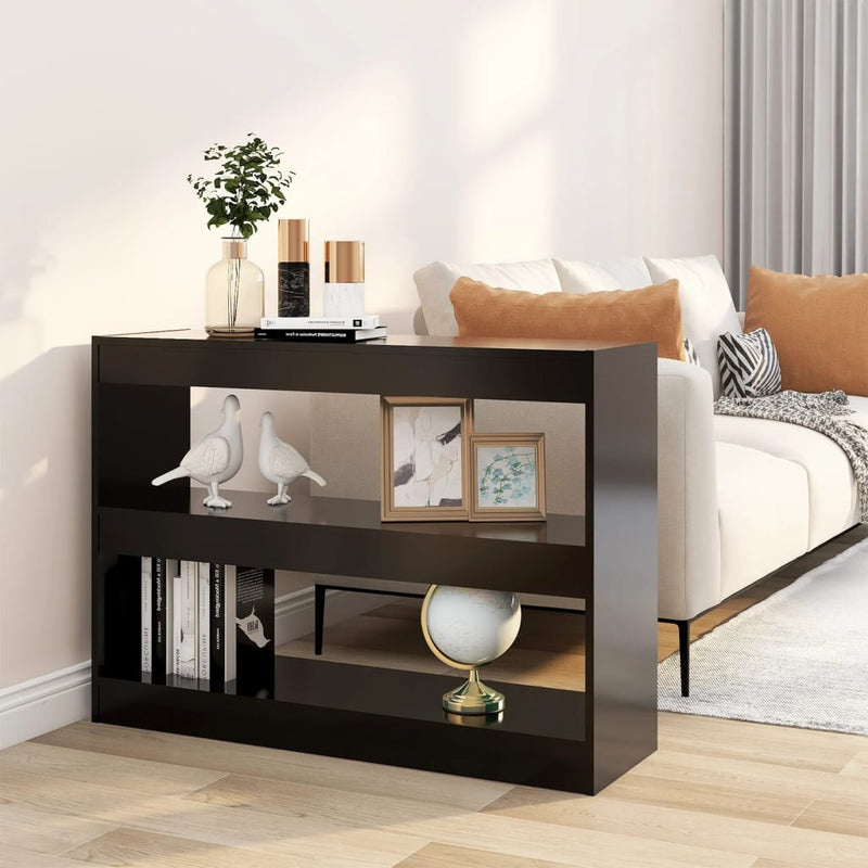 Boekenkast/kamerscherm 100x30x72 cm zwart MeubelReus