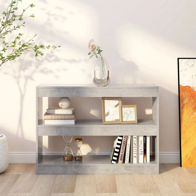 Boekenkast/kamerscherm 100x30x72 cm betongrijs MeubelReus