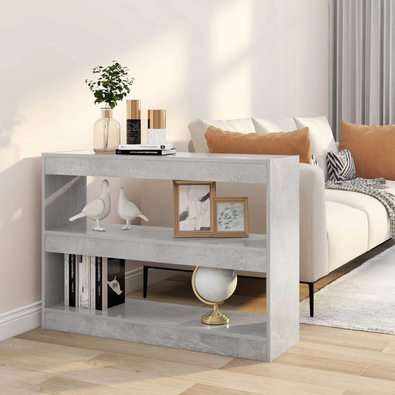 Boekenkast/kamerscherm 100x30x72 cm betongrijs MeubelReus