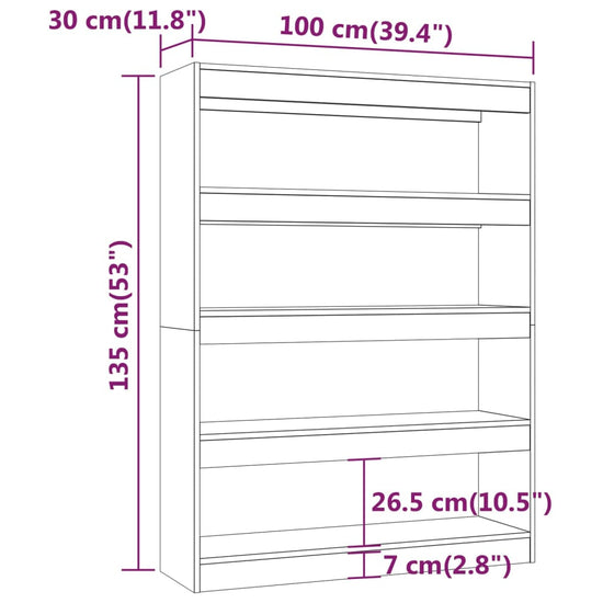 Boekenkast/kamerscherm 100x30x135 wit MeubelReus