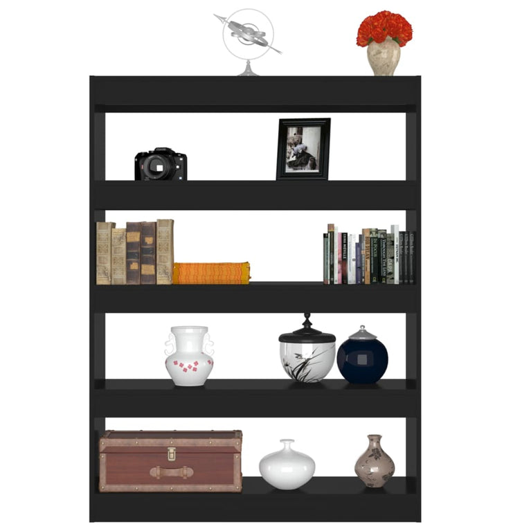 Boekenkast/kamerscherm 100x30x135 cm zwart MeubelReus