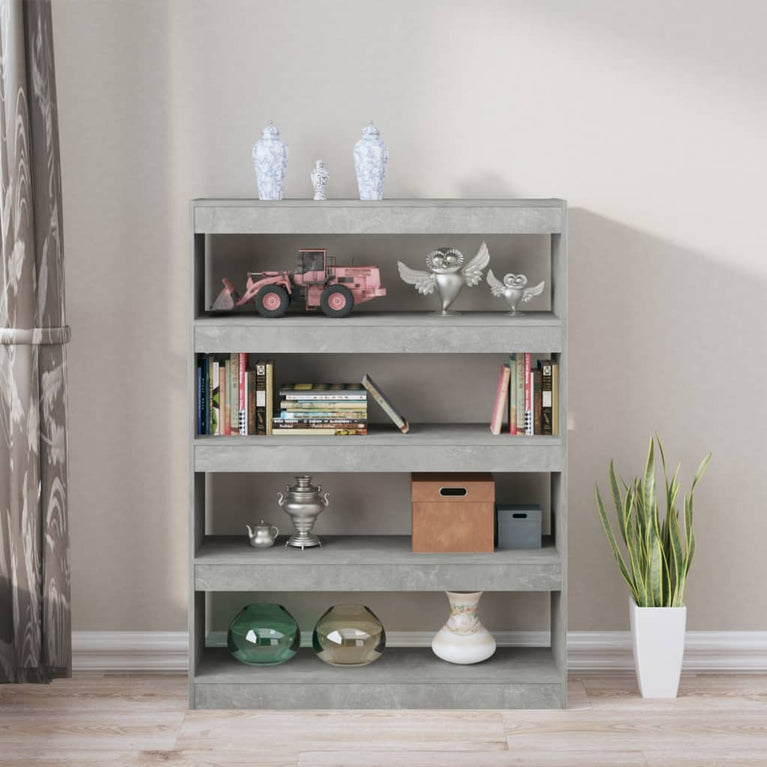 Boekenkast/kamerscherm 100x30x135 cm betongrijs MeubelReus