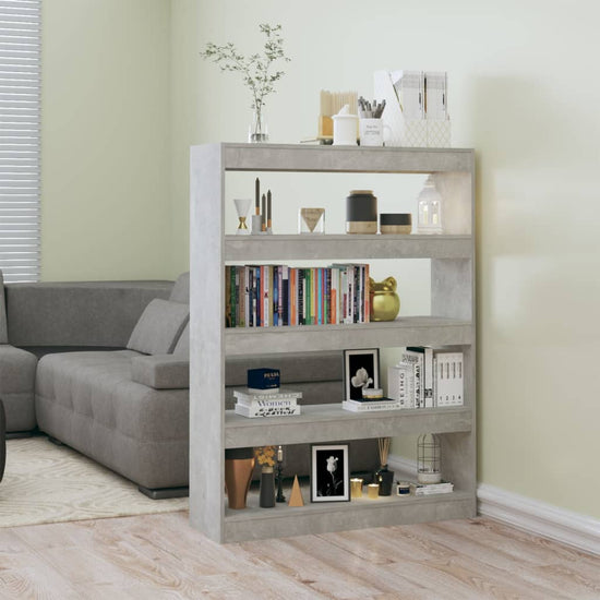 Boekenkast/kamerscherm 100x30x135 cm betongrijs MeubelReus