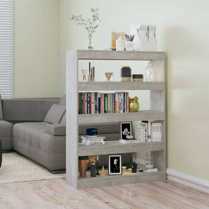 Boekenkast/kamerscherm 100x30x135 cm betongrijs MeubelReus