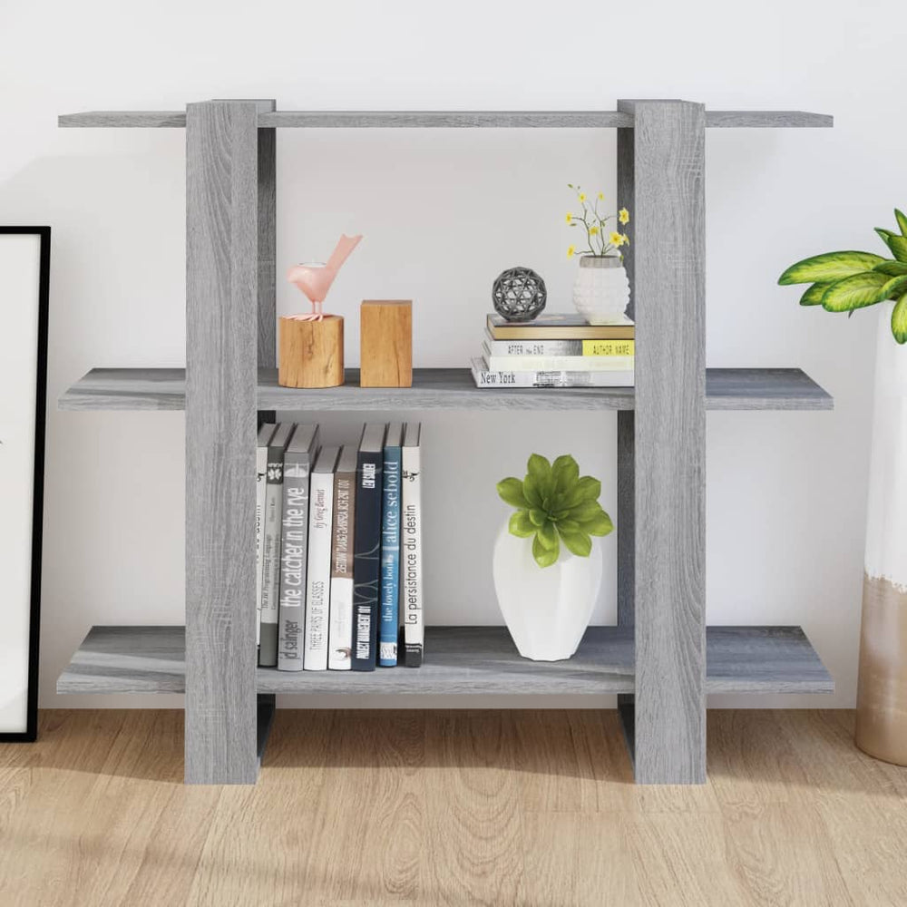 Boekenkast/kamerscherm 100x30x87 cm grijs sonoma eikenkleurig MeubelReus