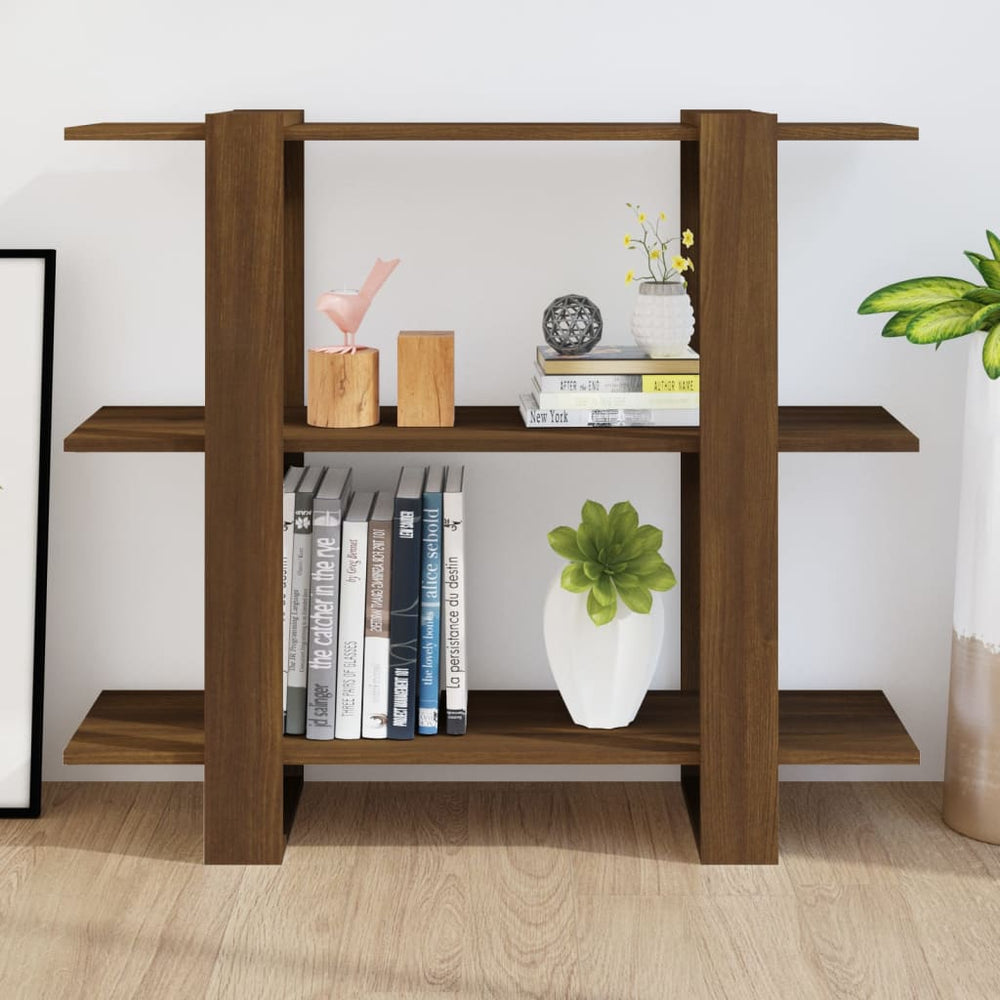 Boekenkast/kamerscherm 100x30x87 cm bruineikenkleurig MeubelReus