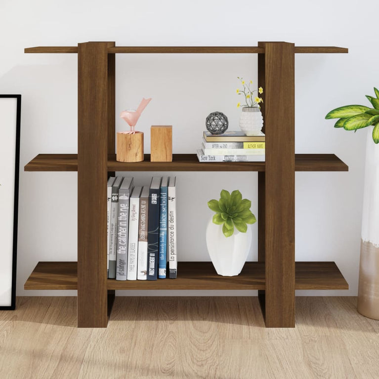 Boekenkast/kamerscherm 100x30x87 cm bruineikenkleurig MeubelReus
