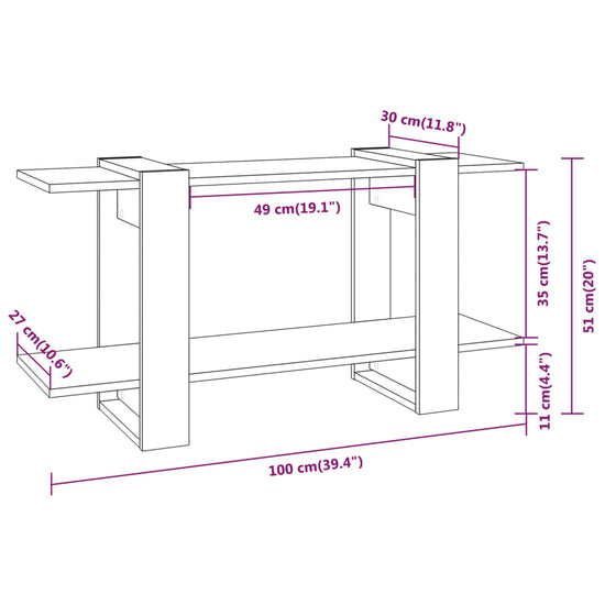 Boekenkast 100x30x51 cm bewerkt hout bruineikenkleurig MeubelReus