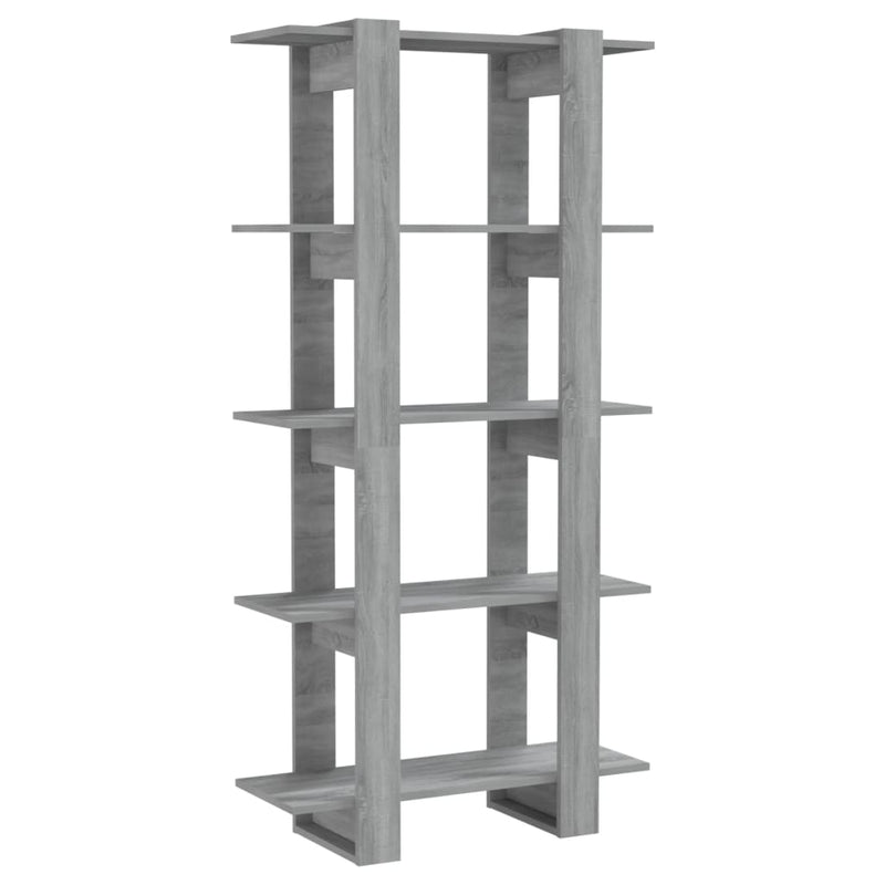 Boekenkast/kamerscherm 80x30x160 cm spaanplaat grijs sonoma MeubelReus