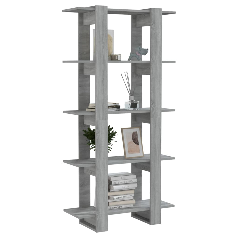 Boekenkast/kamerscherm 80x30x160 cm spaanplaat grijs sonoma MeubelReus