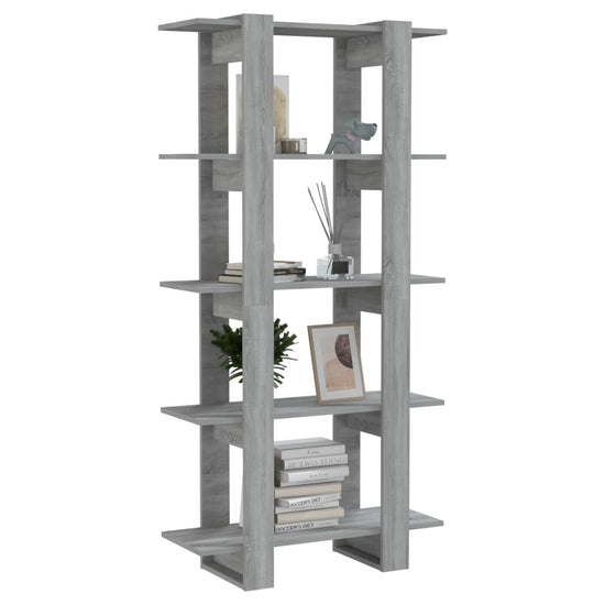 Boekenkast/kamerscherm 80x30x160 cm spaanplaat grijs sonoma MeubelReus
