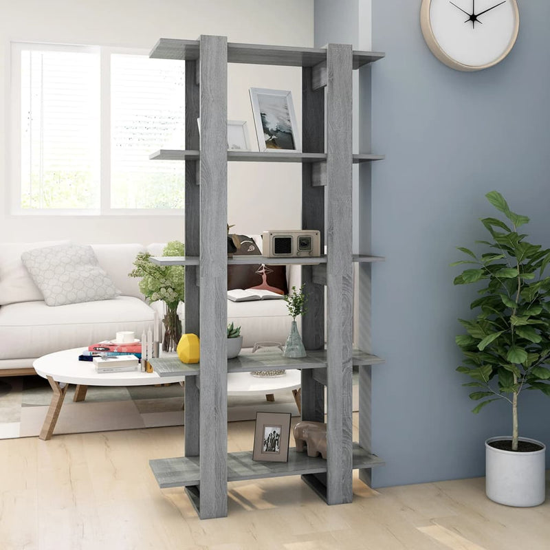 Boekenkast/kamerscherm 80x30x160 cm spaanplaat grijs sonoma MeubelReus