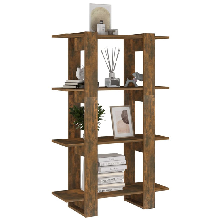 Boekenkast/kamerscherm 80x30x123,5 cm gerookt eikenkleurig